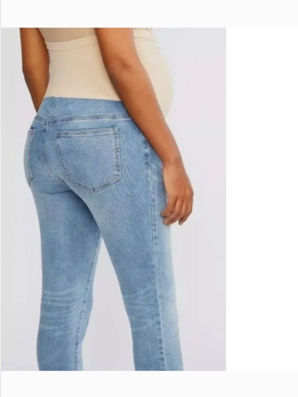 Oh Baby Motherhood Maternity Jeans L Blue Secret Fit Belly Distressed Denim